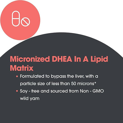 Allergy Research Group DHEA 25mg Supplement - Hormone Support for Men & Women, Micronized Lipid Matrix, Hypoallergenic, Soy-Free, Scored Tablets - 60 Count