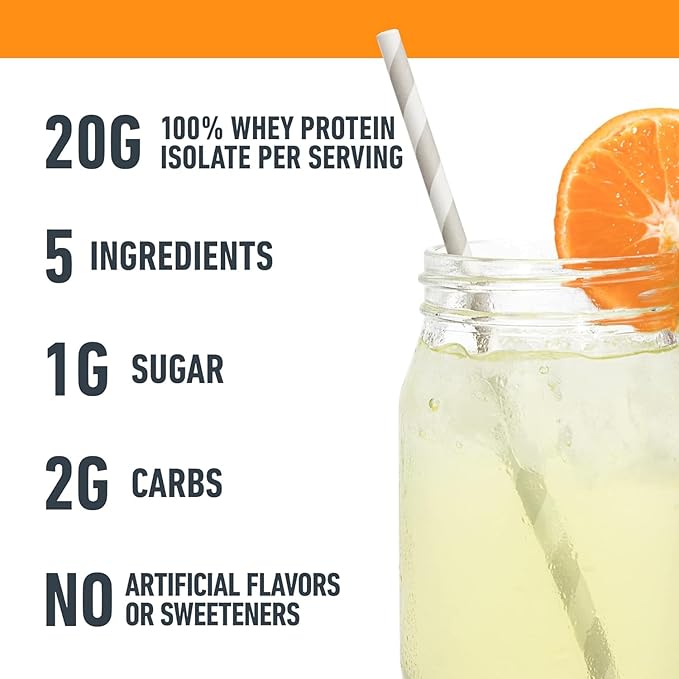 Isopure Protein Powder, Clear Whey Isolate Protein, Post Workout Recovery Drink Mix, Gluten Free with Zero Added Sugar, Infusions- Citrus Lemonade, 36 Servings,2.4 pounds
