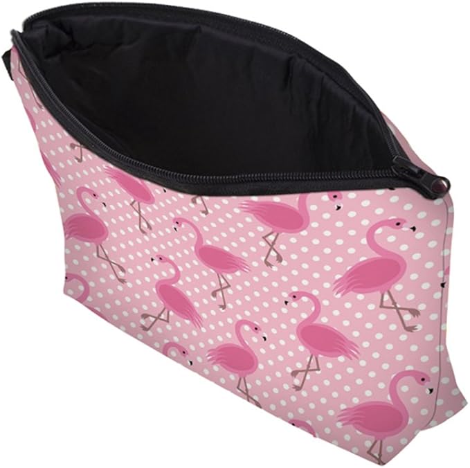 Cute Travel Makeup Bag Cosmetic Bag Small Pouch Gift for Women (Pink Flamingo)