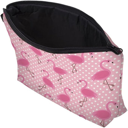 Cute Travel Makeup Bag Cosmetic Bag Small Pouch Gift for Women (Pink Flamingo)