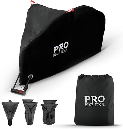 Pro Bike Tool Bike Cover for Outdoor Bike Storage - Stationary L for 1 Bike - Heavy Duty Riptstop Material, Waterproof and Anti-UV - Bicycle Cover Protection for Mountain & Road Bikes, Bike Tent