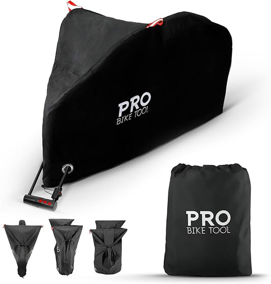 Pro Bike Tool Bike Cover for Outdoor Bike Storage - Stationary L for 1 Bike - Heavy Duty Riptstop Material, Waterproof and Anti-UV - Bicycle Cover Protection for Mountain & Road Bikes, Bike Tent