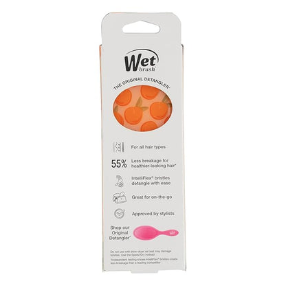 Wet Brush Mini Detangler Hair Brush, Peach (Tutti Fruitti), Detangling Travel Hairbrush, Ultra-Soft IntelliFlex Bristles Glide Through Tangles with Ease, Pain-Free, All Hair Types, Limited Edition