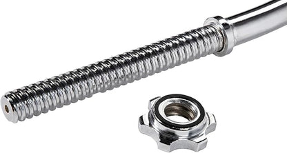 Signature Fitness Standard Threaded Curl Barbell Curl Bar 48 inch