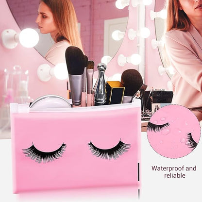 Noverlife 100PCS Eyelash Bags, Eyelash Aftercare Bags, Cosmetic Bags Packaging with Small Zipper, Empty Lash Makeup Storage Bags Pouches Women Travel Pouch Cases, 6" x 4" / 15 x 11cm