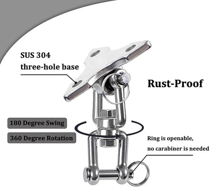 Stainless Steel 304 Heavy Bag Swing Hanger with 360° Rotation - 1200lb Capacity - Ideal for Punching Bag Ceiling Mount, Hammocks, Yoga, and Porch Swings