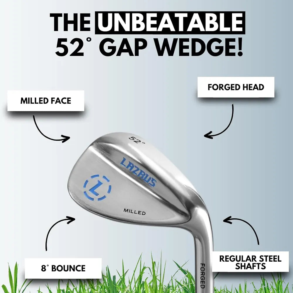 LAZRUS Premium Forged Golf Wedge Set for Men - 52, 56, 60 Degree Wedges + Milled Face for More Spin - Great Golf Gift