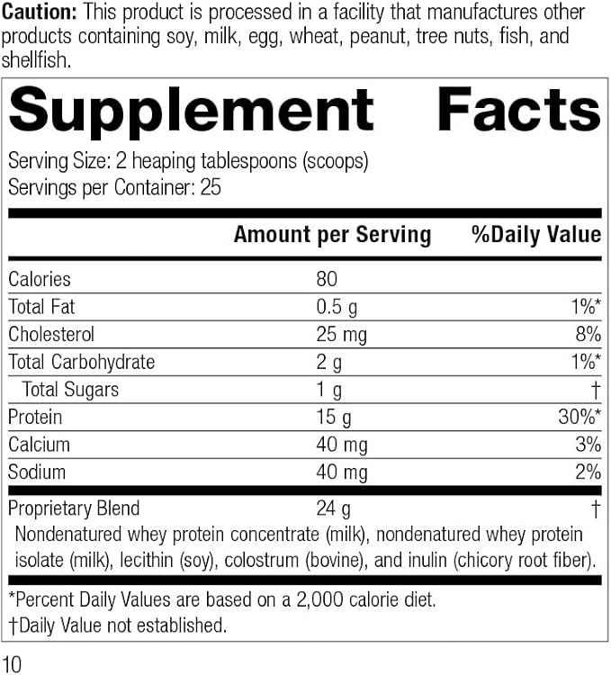 Standard Process Whey Pro Complete - Whole Food Immune Support with Colostrum, Chicory Root and Whey Protein Powder - 21 Ounce, 25 Servings