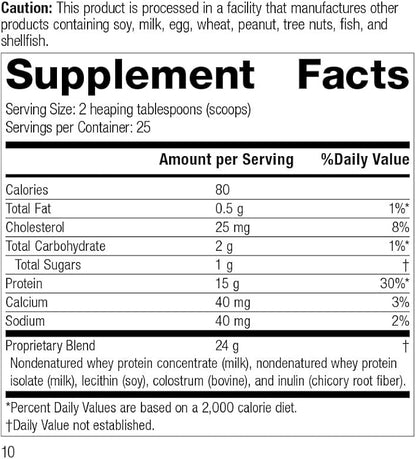 Standard Process Whey Pro Complete - Whole Food Immune Support with Colostrum, Chicory Root and Whey Protein Powder - 21 Ounce, 25 Servings