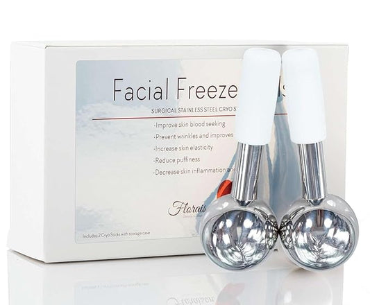 Floraison Unbreakable Stainless Steel Magic Cooling Beauty Facial Sticks for Face, Neck & Body Cryo Sticks & Cold Roller for face Puffiness & Wrinkles, Wine-Chilling Wands