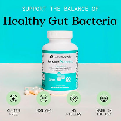 Premium Probiotics, 40 Billion CFU Probiotics for Digestive Health, Made with MAKTrek Bipass Technology, Women & Mens Probiotics for Gut Health, 60 Probiotic Capsules