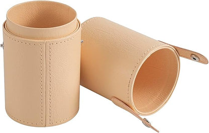 Portable Makeup Brush Holder, Waterproof PU Leather Travel Makeup Brush Case Bag Cup, Brush Storage Dustproof Bag (05Dark Green)