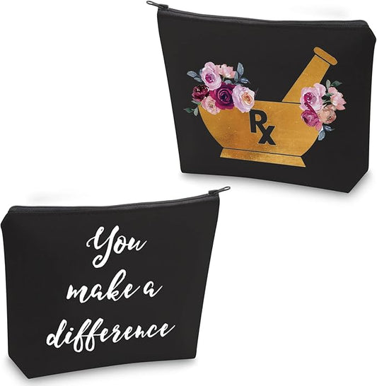 ZJXHPO Pharmacist Gift For Women RX Cosmetic Bag Pharmacist Graduation Gift Doctor Of Pharmacy Gift (BL RX-YM)