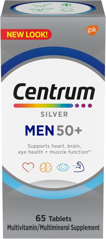 jogi Silver Men 50 Plus Multivitamin Supplement Tablets,Eye Health Vitamins That Come in Easy-to-Swallow tablets65 Count