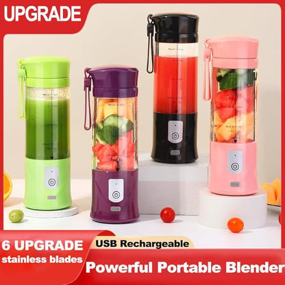 Portable Blender, Cordless, Personal Blender-for Shakes & Smoothies, BPA Free, Leakproof, USB-C Rechargeable, Ideal for Ice Blending, Juicing, and Food Processing, Convenient, and Versatile (Purple)