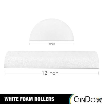 CanDo White PE Foam Rollers for Exercise 4" x 12"