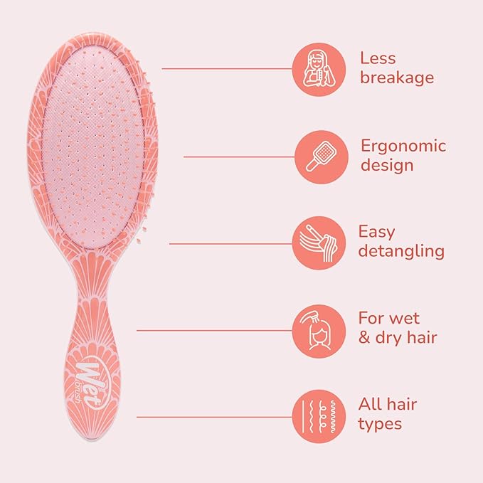 Wet Brush Original Detangler, Sunshine & Seashells (Coastal Charm), Ultra-Soft IntelliFlex Bristles Glide Through Tangles, Detangling Hair Brush (Wet & Dry), Women & Men, Limited Edition
