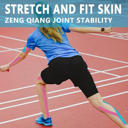 Kinesiology Tape Pro 5 Rolls, 2 Inch High Elasticity Sports Tape Therapeutic Pain Relief–Physio Tape for Muscle Recovery & Joint Support, Waterproof & Hypoallergenic & Breathable–Blue