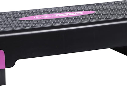 HolaHatha Compact Portable Aerobic Step Platform Exercise Fitness Equipment, Cardio Stepper with Adjustable Height for Home Gym