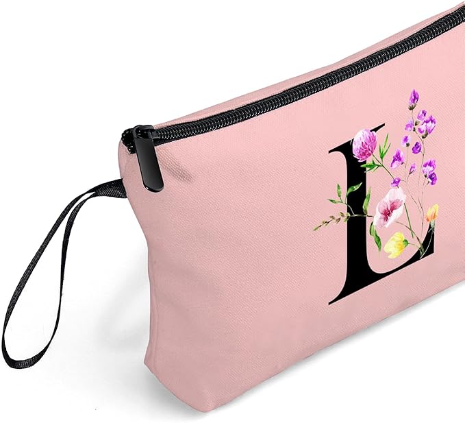 SEAMOON Happy Birthday Friendship Bridesmaid Team Gifts for Employees Women Mom Aunt Daughter Teenage Girl Personalized Make up Cosmetic Bag Travel with Mirror Mothers Day Christmas Graduation L