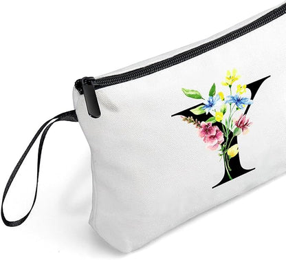 SEAMOON Women Birthday Unique Initial Funny Gifts for Teenage Girl Sister Friends Bridesmaid Personalized Travel Make up Cosmetic Bag with Mirror Valentines Mothers Day Christmas Graduation Y