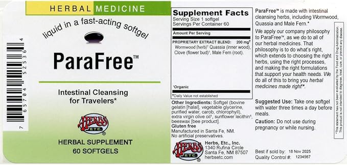 ParaFree Softgels 60 ct Herbs Etc