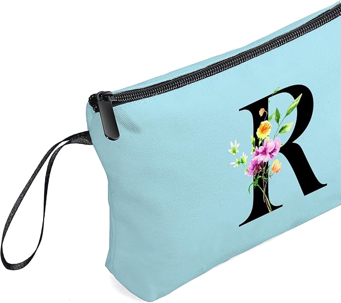 SEAMOON Women Birthday Maid of Honor Monogrammed Gifts for Bride Bridesmaid Sister Friend Her Teacher Makeup Cosmetic Bag with Mirror Mothers Day Christmas Graduation R