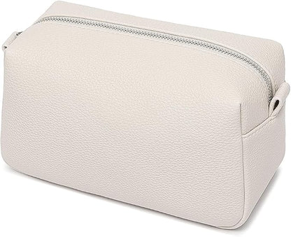 PU leather Organizer Bag Lightweight Cosmetic Bag with Ring Clasp Perfect Travel Makeup Bag for Women (French Oak/PU)