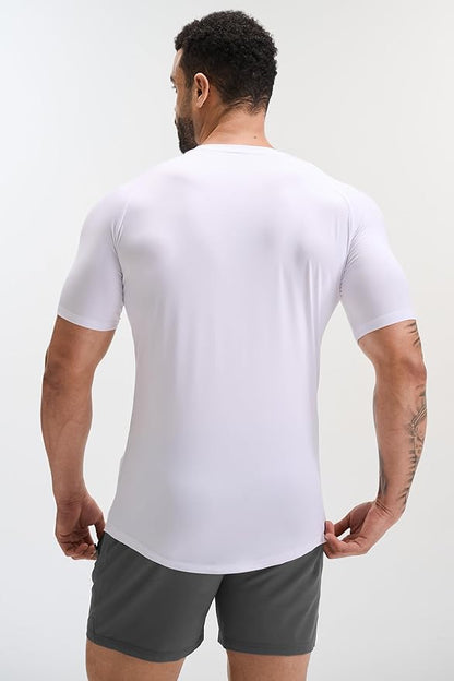 GYM REVOLUTION Men's 5 Pack Workout Gym Hipster Curved Hem Muscle Fitness Hip Hop T Shirts