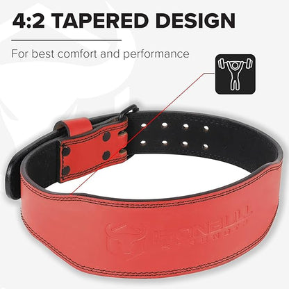 7mm Leather Weight Lifting Belt (IPF 4" to 2â€ Tapered