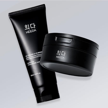 Charcoal Double Cleansing Duo, Hydrating & Purifying, Pore and Blackhead Deep Cleanse, Glass Skin Facial Skincare