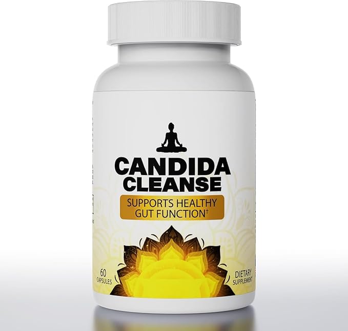 Candida Cleanse- Gut & Colon Support, Advanced Probiotic & Herbal Formula, Natural Herbal Formula, Oregano Leaf, Wormwood, Black Walnut, Caprylic Acid-1 for Men & Women, 60 Capsules