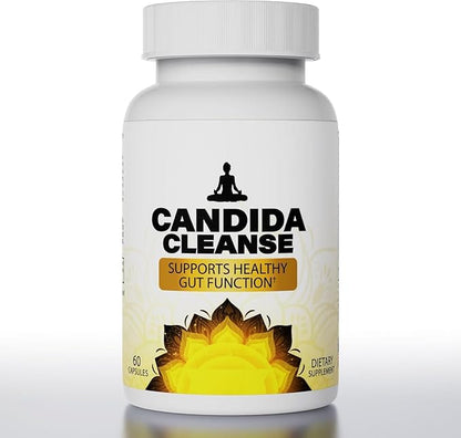 Candida Cleanse- Gut & Colon Support, Advanced Probiotic & Herbal Formula, Natural Herbal Formula, Oregano Leaf, Wormwood, Black Walnut, Caprylic Acid-1 for Men & Women, 60 Capsules