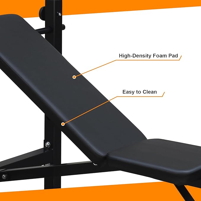 Weight Bench, Bench Press Set with Squat Rack