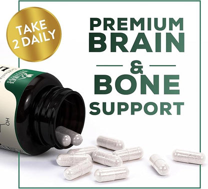 5 HTP Supplement Vegetarian Capsules 200mg 5HTP Plus Calcium for Brain Support - Extra Strength Griffonia Simplicifolia 5-HTP Formula - 5 Hydroxytryptophan - Gluten Free & Non-GMO - 60 Capsules