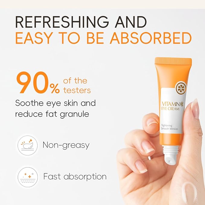 Vitamin C Skincare Set Teen Girls Gifts - Skin Care Set -Travel Size Facail Kit - Skincare for Girls 10-12 Hydrate,Firm,Smooth - Skin Care Kit with Cleanser,Serum,Face Cream,Eye Cream (4pcs)