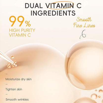Skin Care Kit Vitamin C Girls Gifts - Skincare for Girls 10-12 - Moisturizing Skincare Set - Easter Gifts Set with Sunscreen,Serum,Face&Eye Cream - Travel Essentials(One Size, Vitamin C 4PCS Scent)