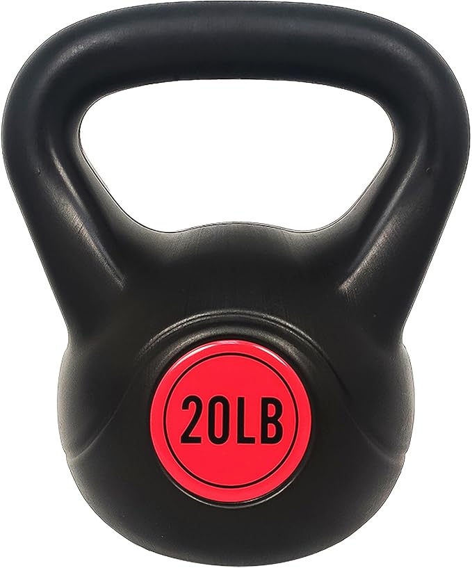 Signature Fitness Wide Grip 3-Piece Kettlebell Exercise Fitness 5 lbs, 10 lbs, 15 lbs 20 lbs, 3 or 4