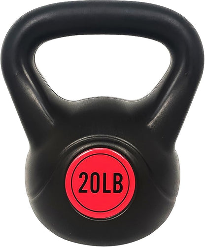 Signature Fitness Wide Grip 3-Piece Kettlebell Exercise Fitness 5 lbs, 10 lbs, 15 lbs 20 lbs, 3 or 4