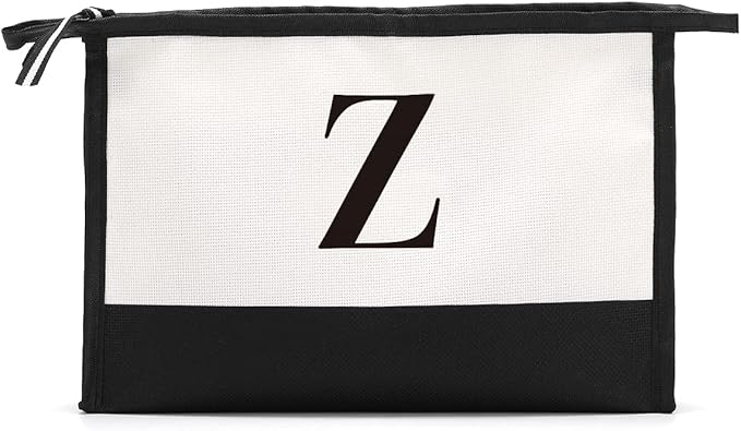 Monogrammed for Women Initial bridesmaid gifts, Personalized monogram Monogram Cosmetic Bag,Travel Makeup Bag Suitable for Wedding weekend Beach Gift for Women Teachers Friends.Pure letters Z