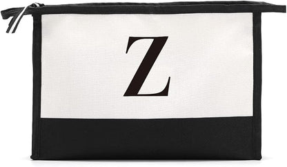 Monogrammed for Women Initial bridesmaid gifts, Personalized monogram Monogram Cosmetic Bag,Travel Makeup Bag Suitable for Wedding weekend Beach Gift for Women Teachers Friends.Pure letters Z