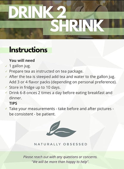 2 Week DRINK2SHRINK Detox Tea Formula Flat Belly System Detox Kit | NOT PREMADE (Pineapple & Peach)