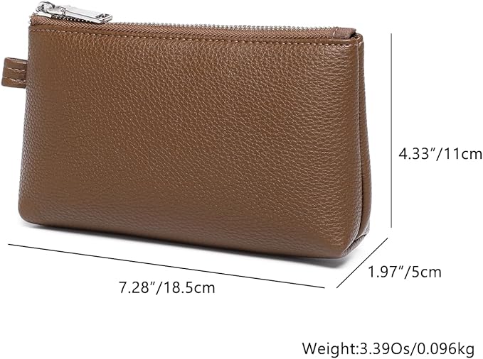 PU Leather Makeup Simple and Convenient Handbag Small Exquisite Storage Bag (Pu/Toffee Brown)