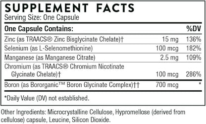 Thorne Trace Minerals - Dietary Supplement with Zinc, Boron & Selenium - Chelated Forms - Comprehensive Formula - 90 Capsules