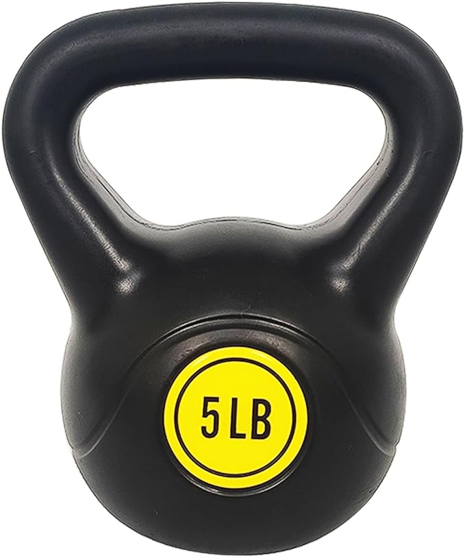 Signature Fitness Wide Grip 3-Piece Kettlebell Exercise Fitness 5 lbs, 10 lbs, 15 lbs 20 lbs, 3 or 4