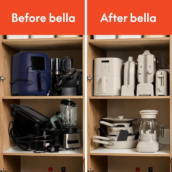 bella 10 Speed Countertop Blender, Juicer & Smoothie Maker, Fits-anywhere™ Kitchenware, Slim Flip & Store Design, Dishwasher Safe 48oz Capacity Pitcher & Lid, Stainless Steel Blade, 450 Watt, Blossom