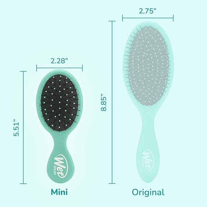 Wet Brush Squirt Detangling Brush, Amazon Exclusive Aqua, Mini Detangler, No Tangle Ultra-Soft IntelliFlex Bristles, Wet & Dry Styling Hairbrush for Women & Men, All Hair Types