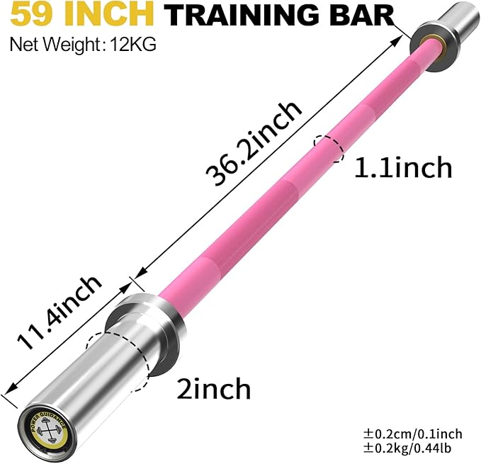 POWER GUIDANCE Chrome Olympic Barbell Bar 2 Inch 4ft/5ft/6ft