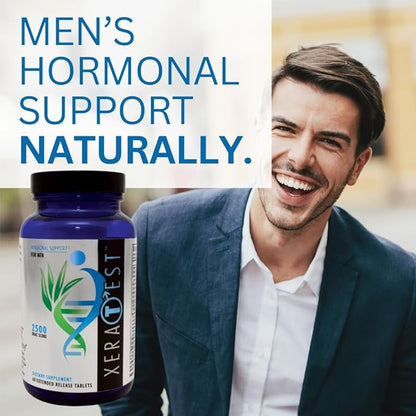 Youngevity XeraTest™ Hormonal Support for Men - Testosterone Support + Telomere Health - With Fucoidan Blend, Whole Foods, Fenugreek - Hormone-Free Botanical Supplement - (60 Extended Release Tablets)