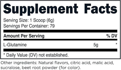 TransformHQ L-Glutamine Powder 500g (Strawberry Lemonade) - Gluten Free, Non-GMO